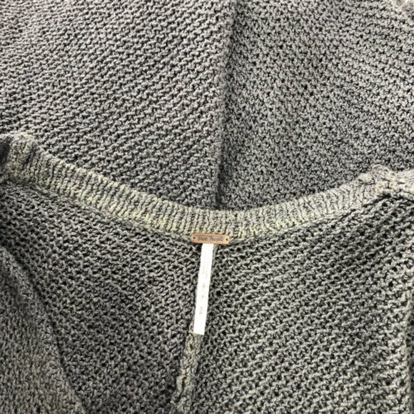 Free People Gray Cotton-Rayon Blend Snap Button Closure Knit Cardigan - Picture 7 of 10
